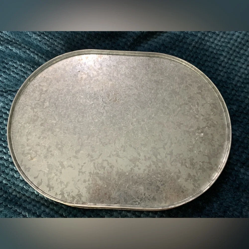 GALVANIZED TRAY. METAL SERVING TRAY. FLAG  Coffee Table. Tin.  Stars & stripes.